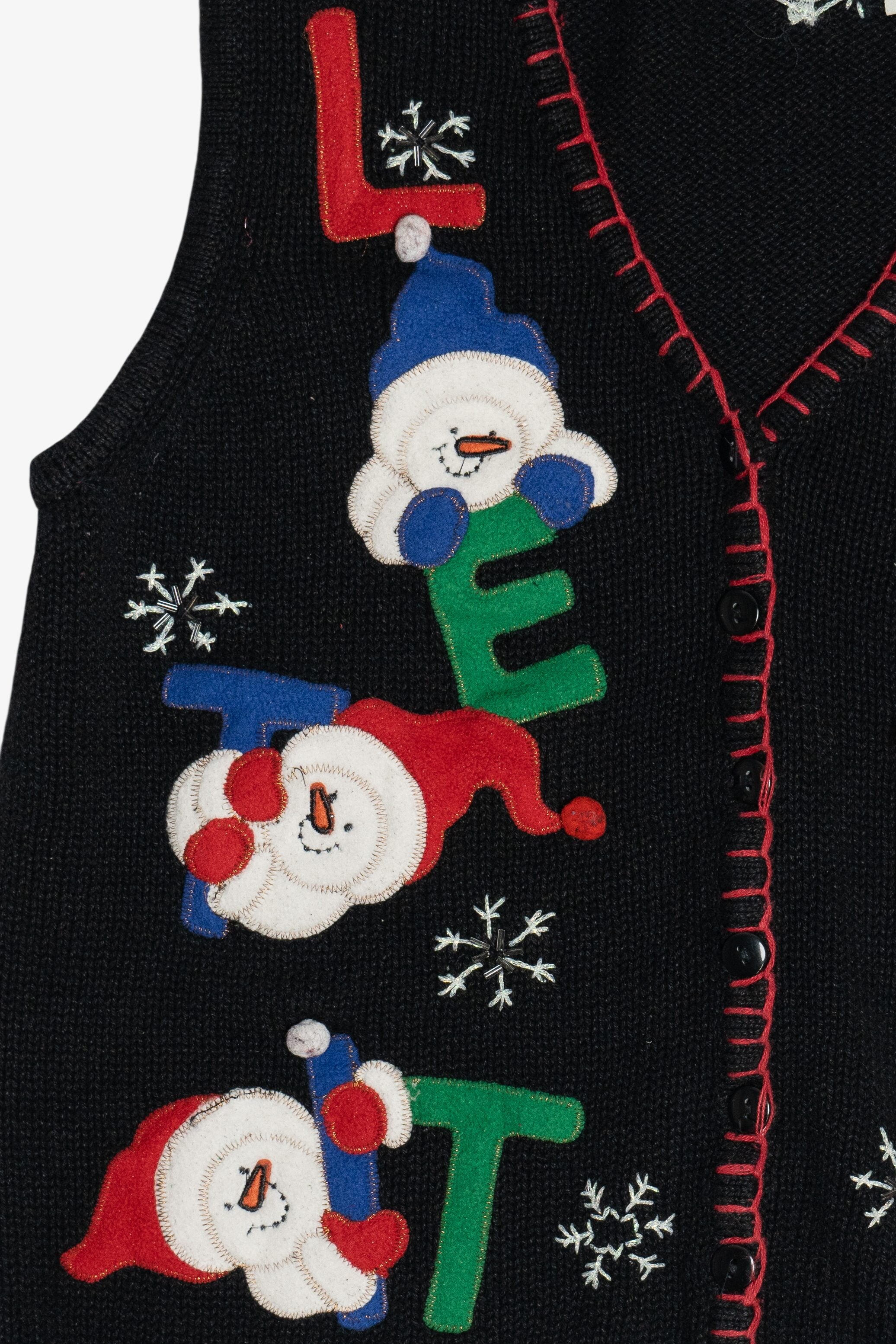 Vintage "Let It Snow" Ugly Christmas Vest (1990s)