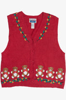 Vintage Hand Embroidered Bryn Connelly Ugly Christmas Vest (1990s)