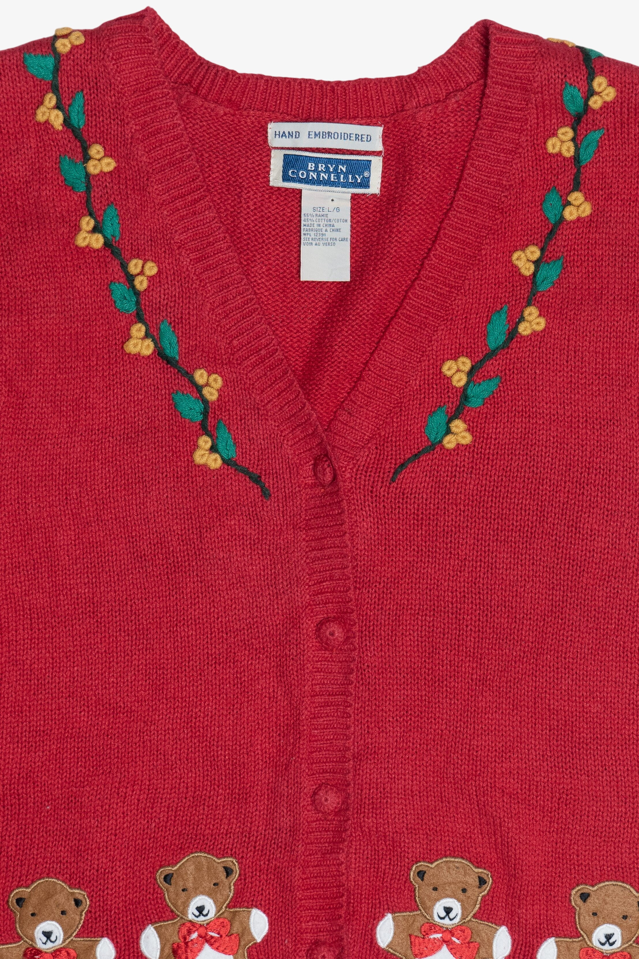 Vintage Hand Embroidered Bryn Connelly Ugly Christmas Vest (1990s)