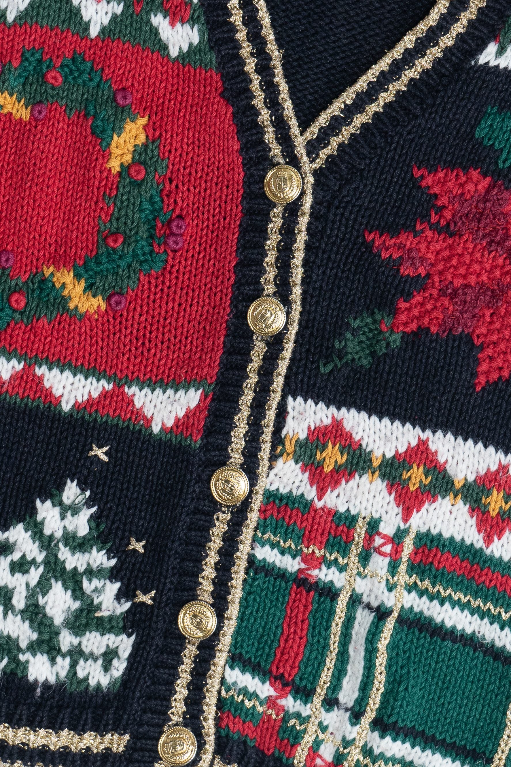 Vintage Black Ugly Christmas Vest (1990s)