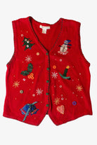 Vintage Snowflakes Collage Ugly Christmas Vest (1990s)