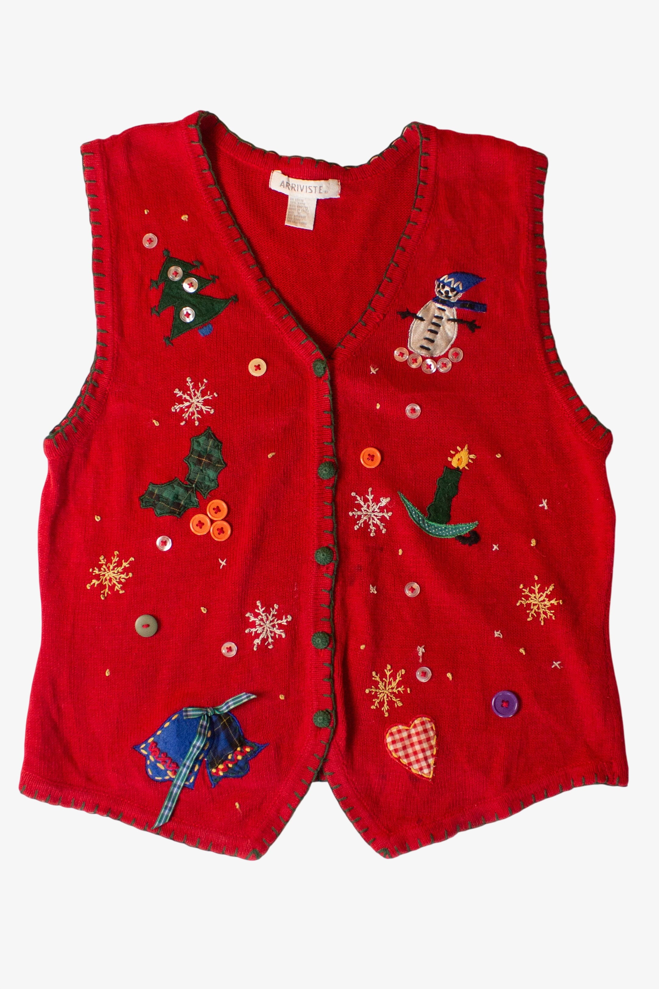 Vintage Snowflakes Collage Ugly Christmas Vest (1990s)