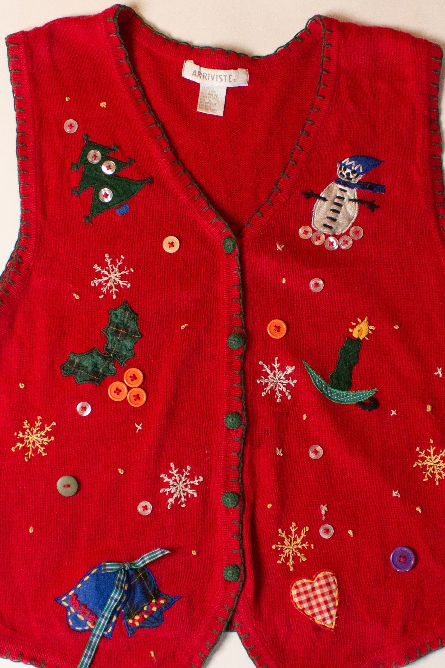 Vintage Snowflakes Collage Ugly Christmas Vest (1990s)