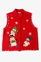 Vintage Red Snowmen Christmas Vest (2000s)