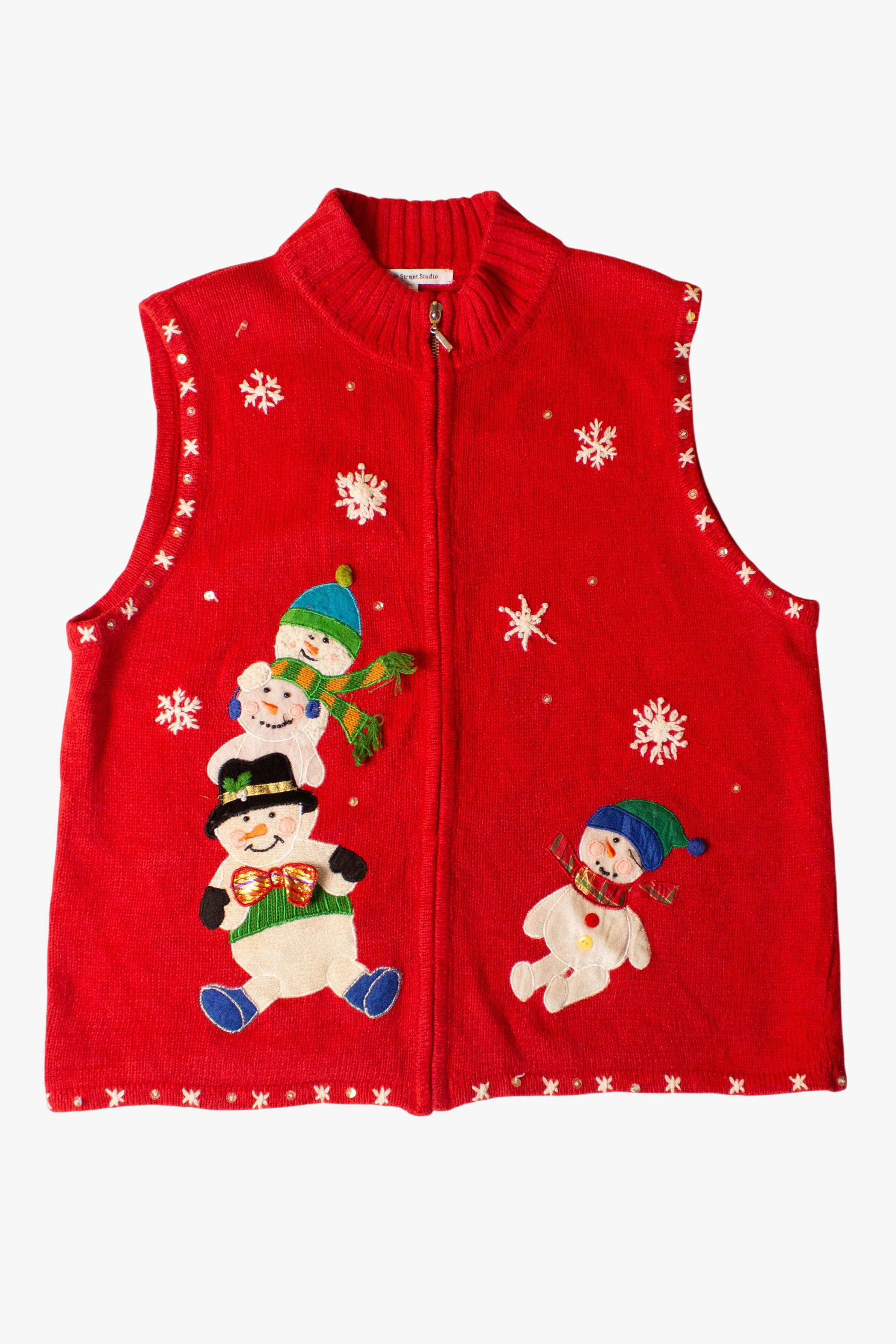 Vintage Red Snowmen Christmas Vest (2000s)
