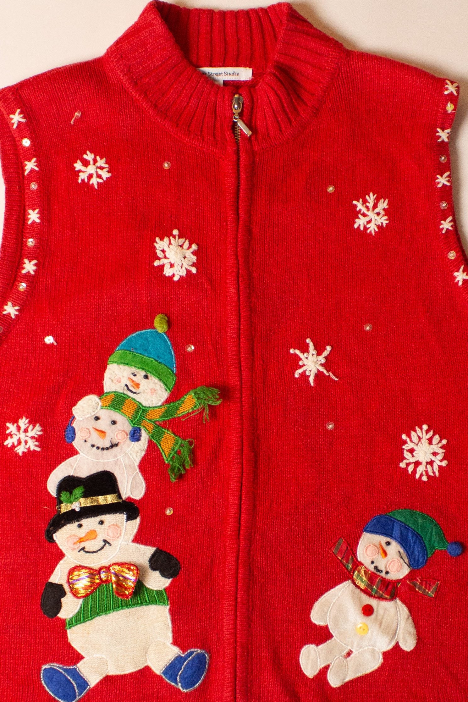 Vintage Red Snowmen Christmas Vest (2000s)