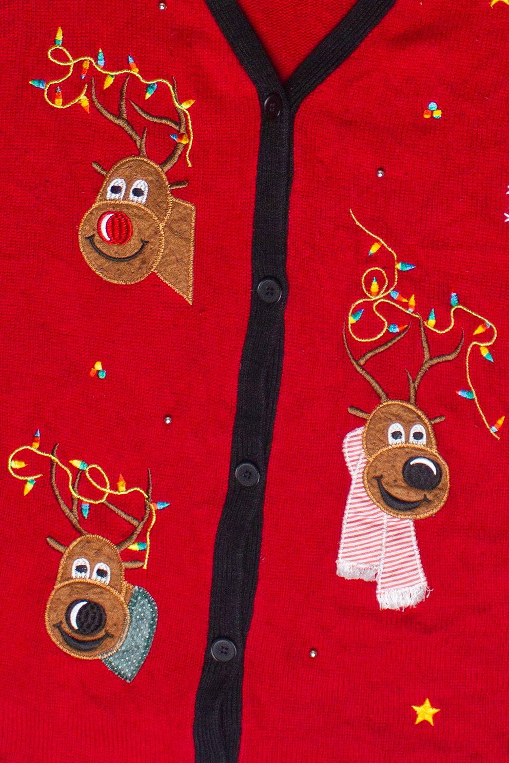 Festive Reindeer White Stag Ugly Christmas Sweater Vest (2010s)