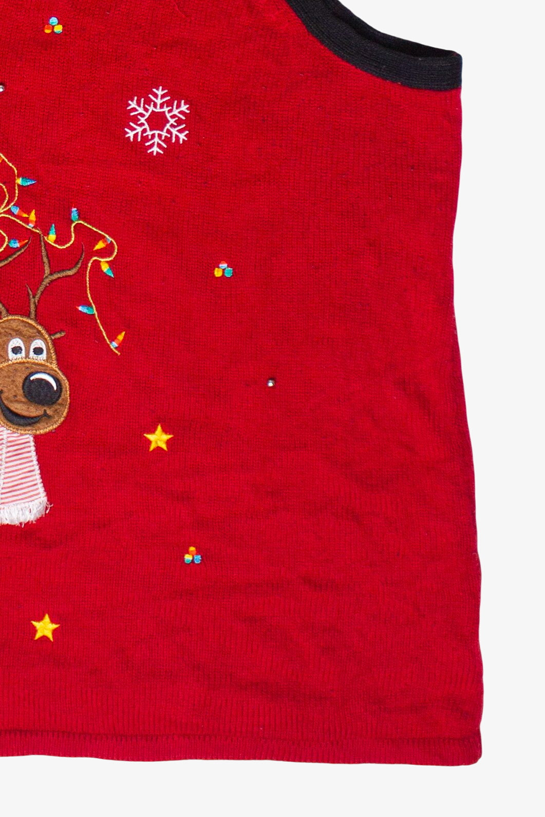 Festive Reindeer White Stag Ugly Christmas Sweater Vest (2010s)