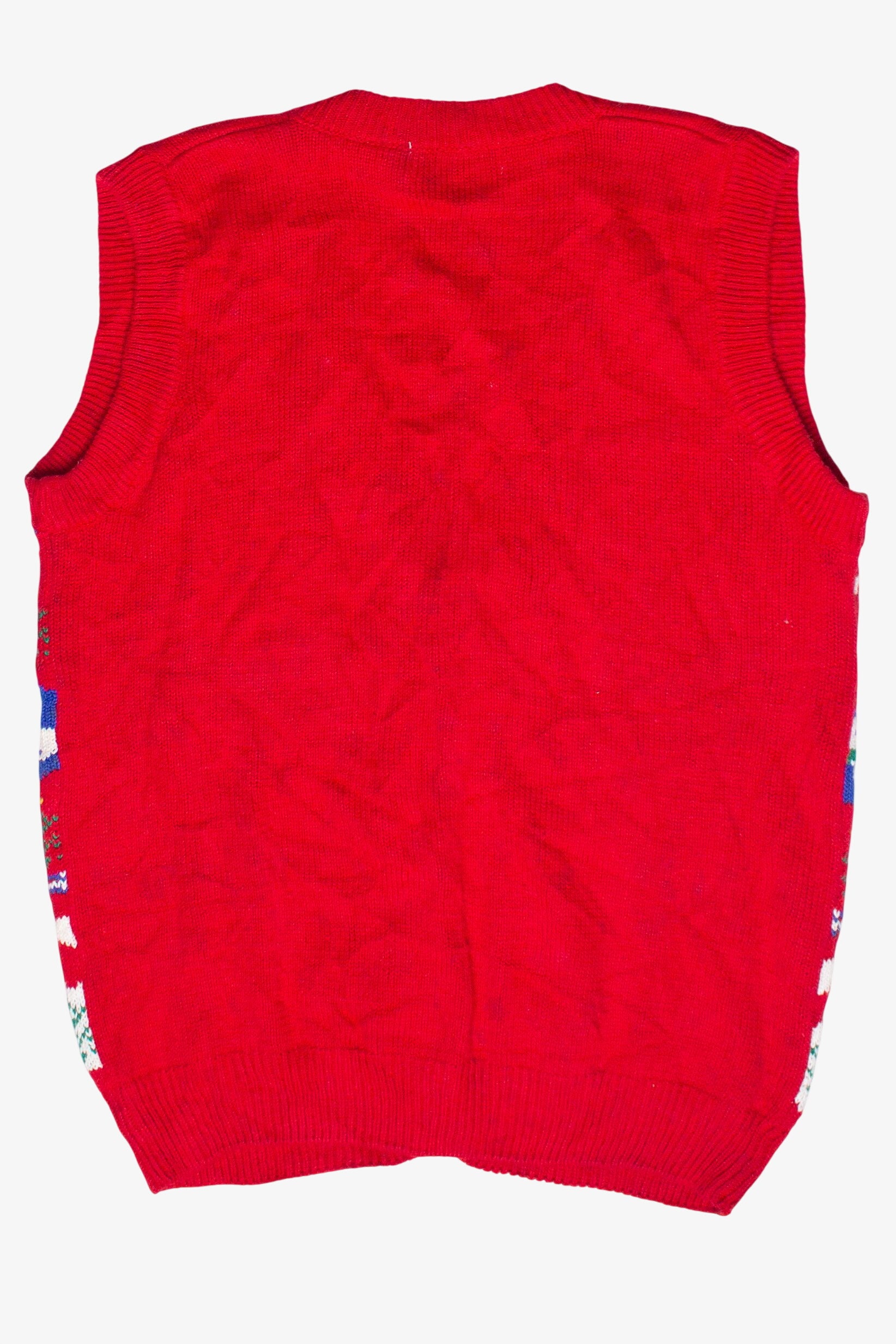Vintage Cottagecore Bears Geese Pattern Laura Gayle Ugly Christmas Vest (1990s)