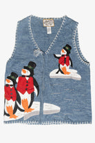Top Hat Penguins Vintage Ugly Christmas Sweater (2000s)