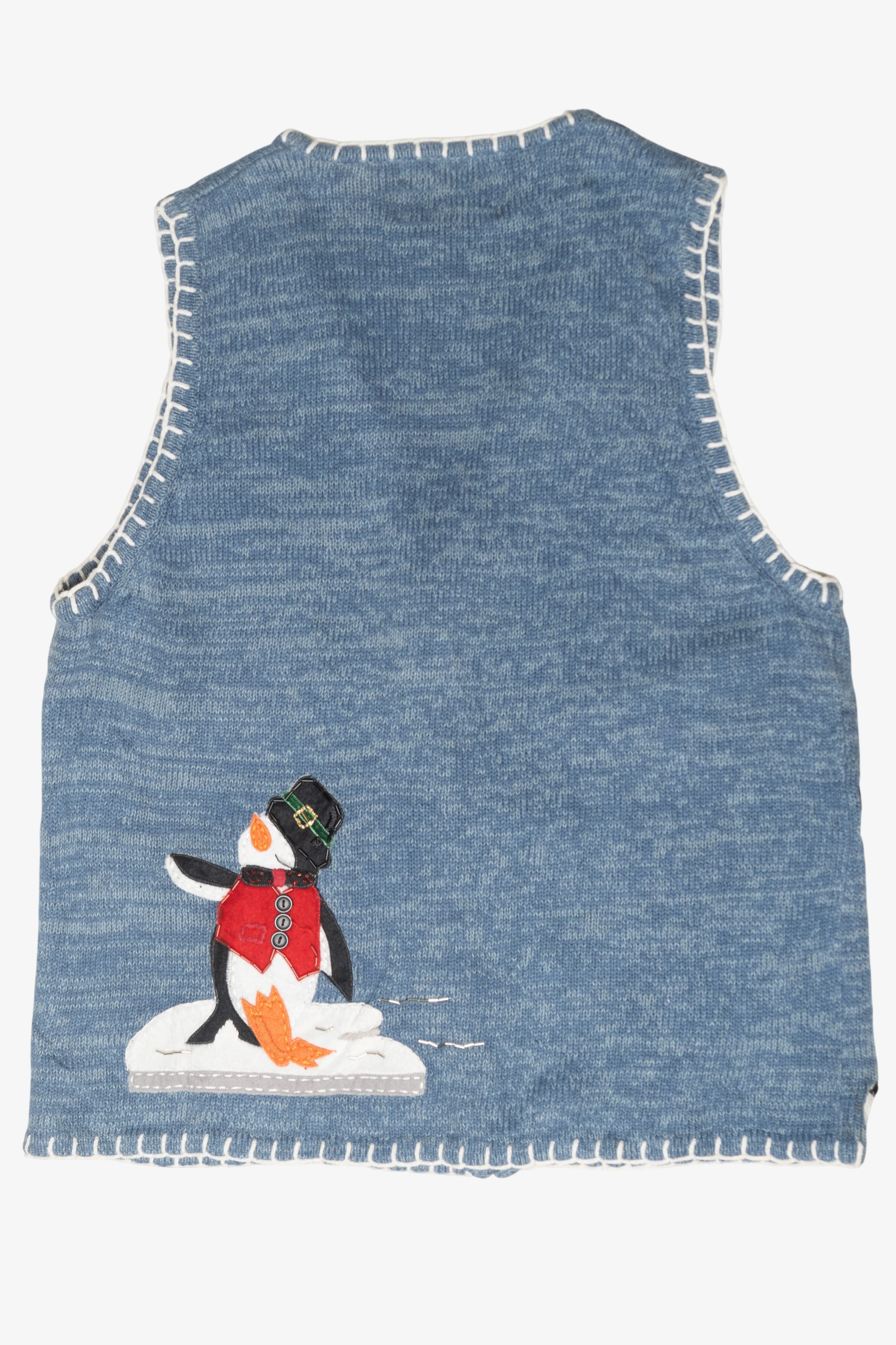 Top Hat Penguins Vintage Ugly Christmas Sweater (2000s)