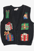 Vintage Presents Ugly Christmas Sweater Vest (1980s)