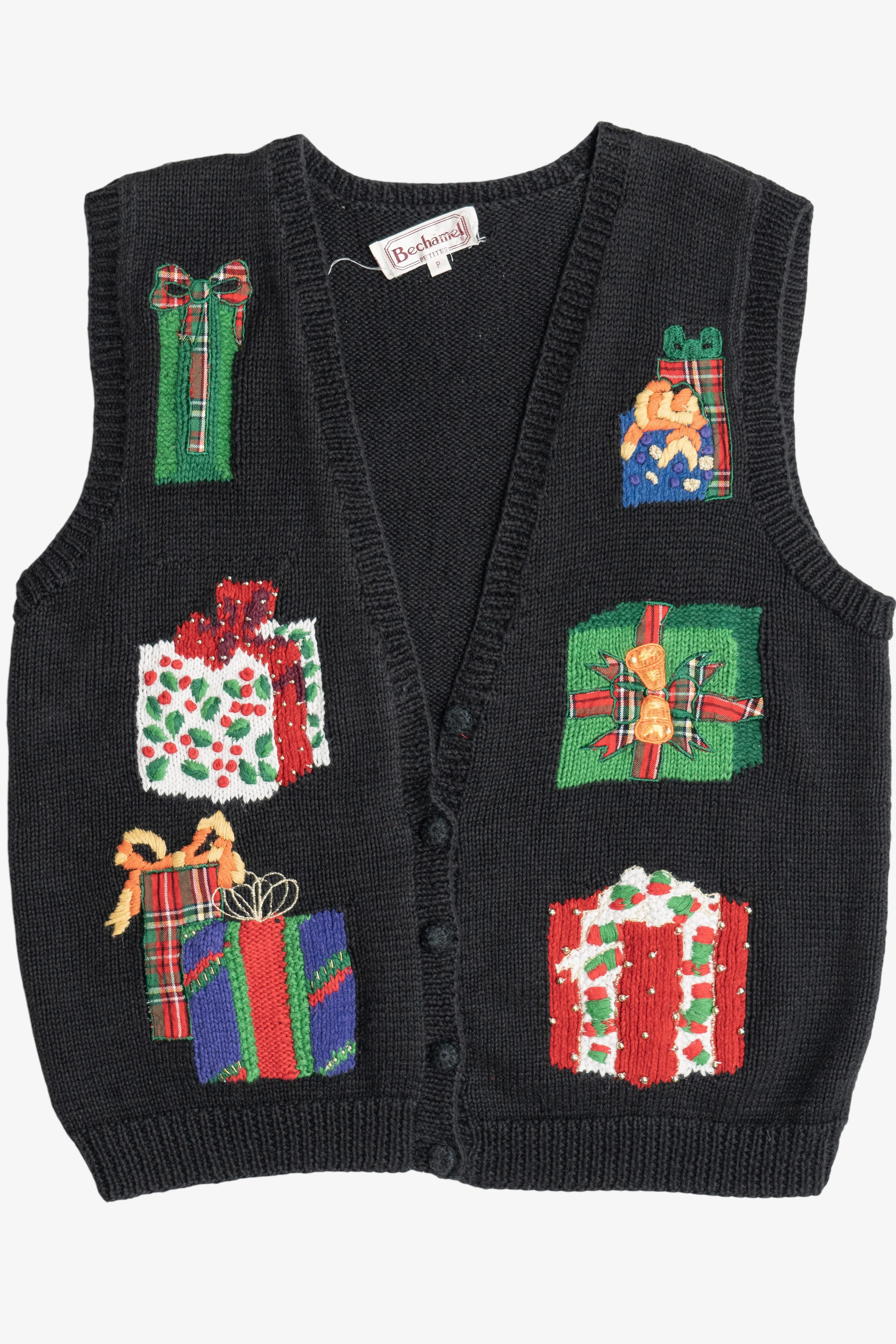 Vintage Presents Ugly Christmas Sweater Vest (1980s)