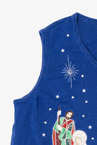 Vintage Blue Westbound Nativity Scene Ugly Christmas Vest (2000s)