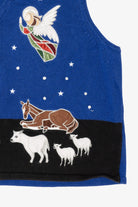 Vintage Blue Westbound Nativity Scene Ugly Christmas Vest (2000s)