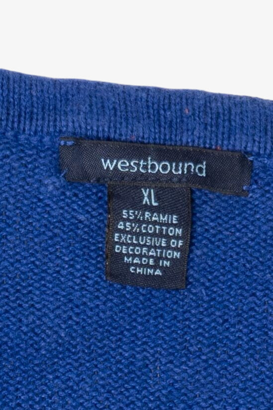 Vintage Blue Westbound Nativity Scene Ugly Christmas Vest (2000s)