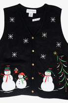 Snowmen Family and Cardinals Vintage Ugly Christmas Vest (2000s)