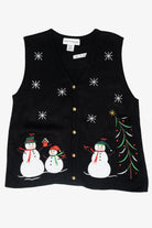 Snowmen Family and Cardinals Vintage Ugly Christmas Vest (2000s)