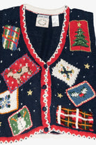 Hand Knit Vintage Ugly Christmas Vest (1990s)