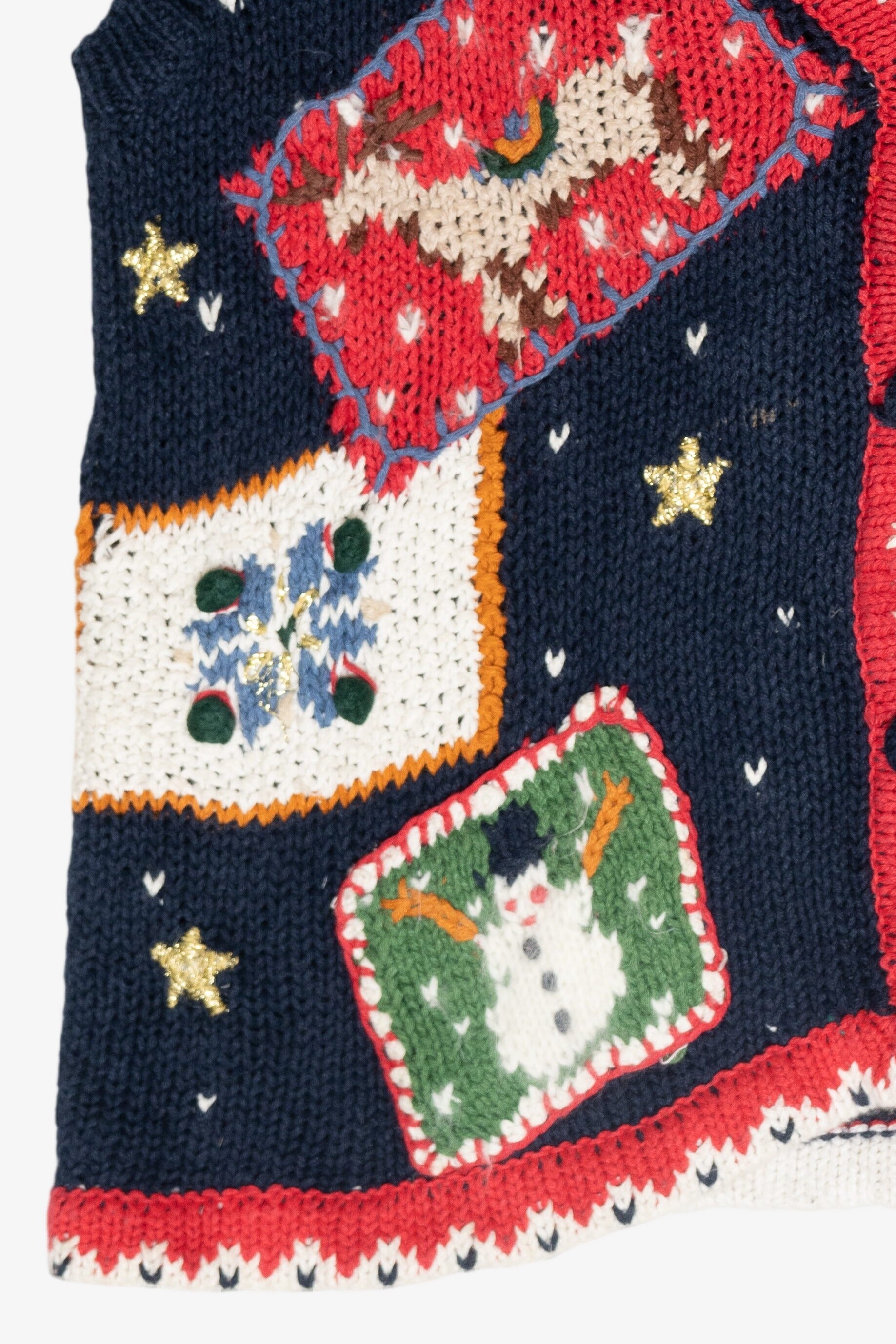 Hand Knit Vintage Ugly Christmas Vest (1990s)
