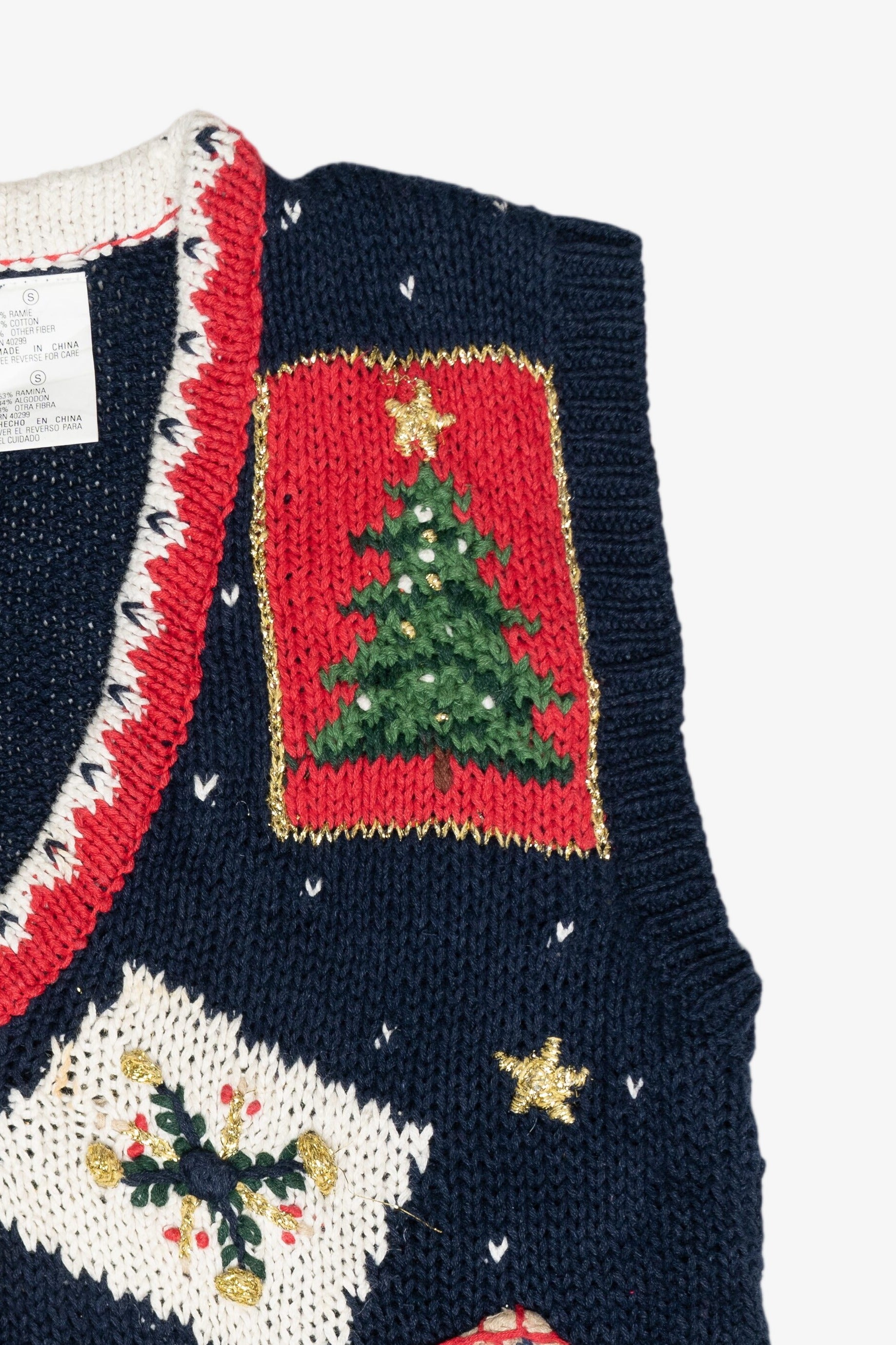 Hand Knit Vintage Ugly Christmas Vest (1990s)