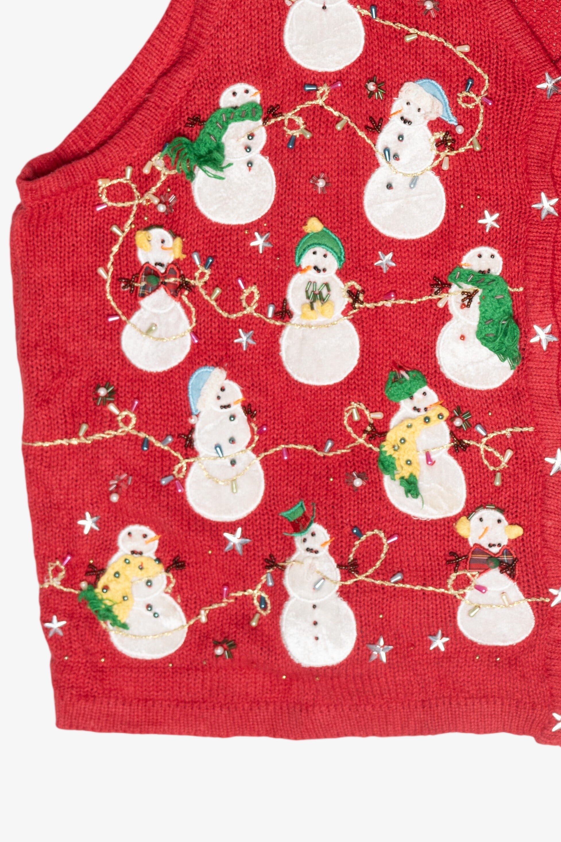 Snowmen String Lights Vintage Ugly Christmas Vest (2000s)
