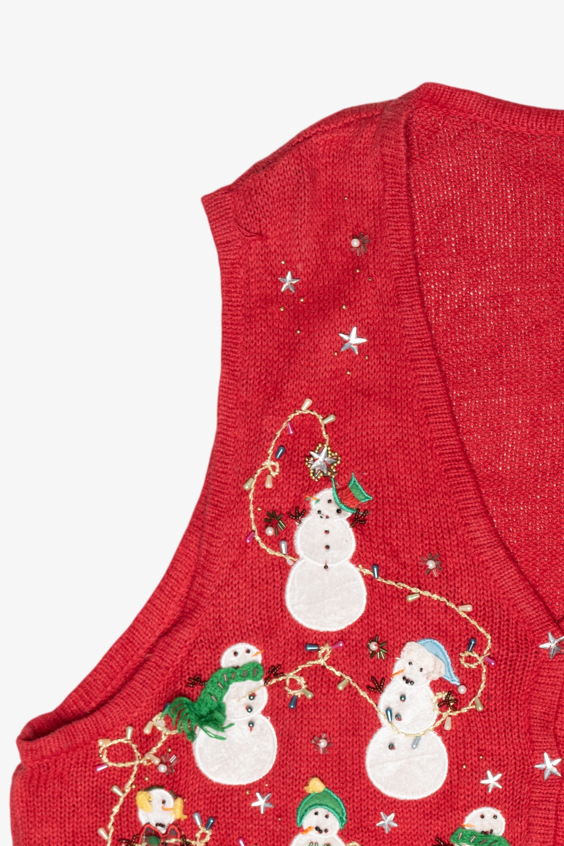 Snowmen String Lights Vintage Ugly Christmas Vest (2000s)