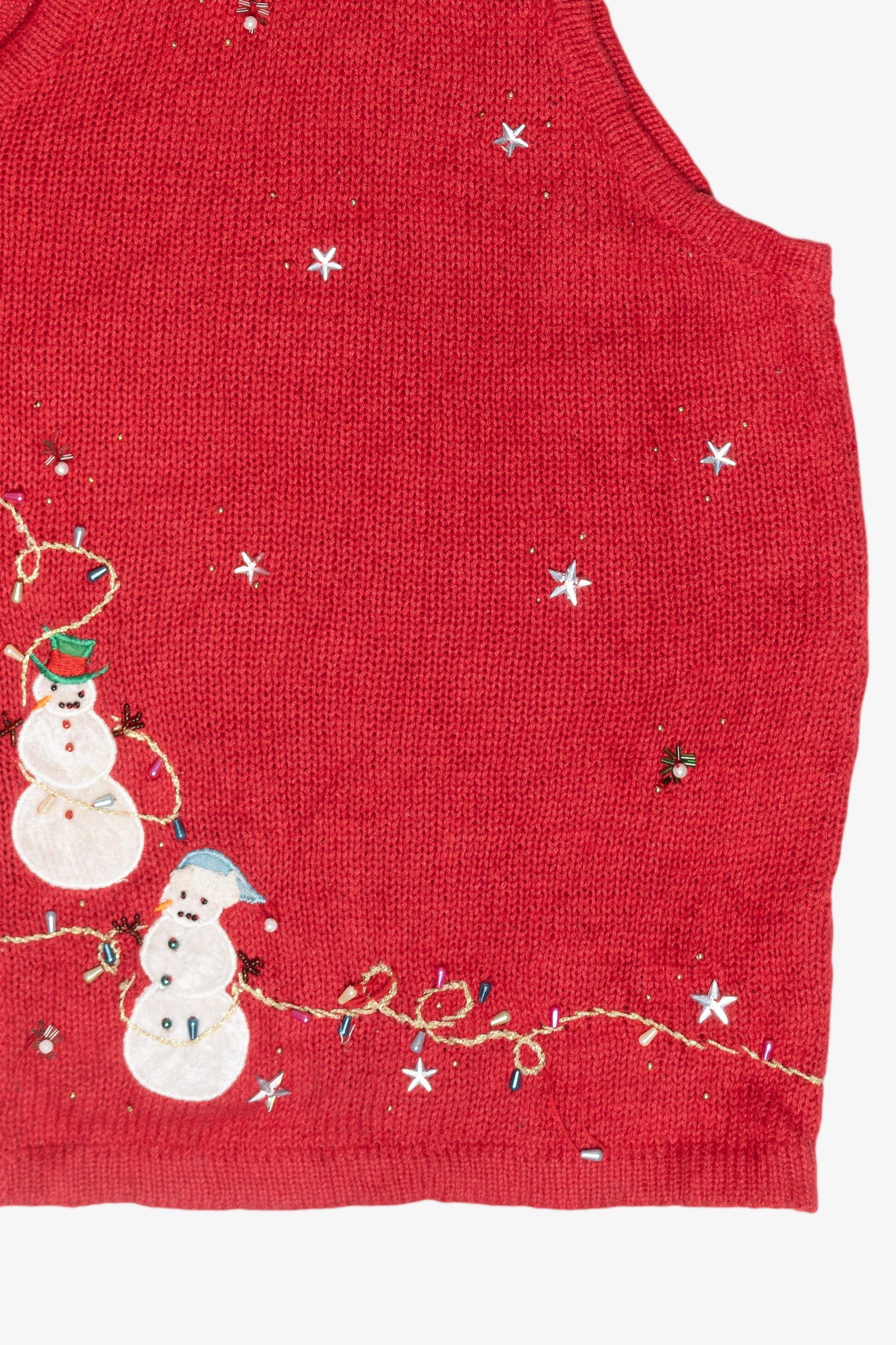 Snowmen String Lights Vintage Ugly Christmas Vest (2000s)