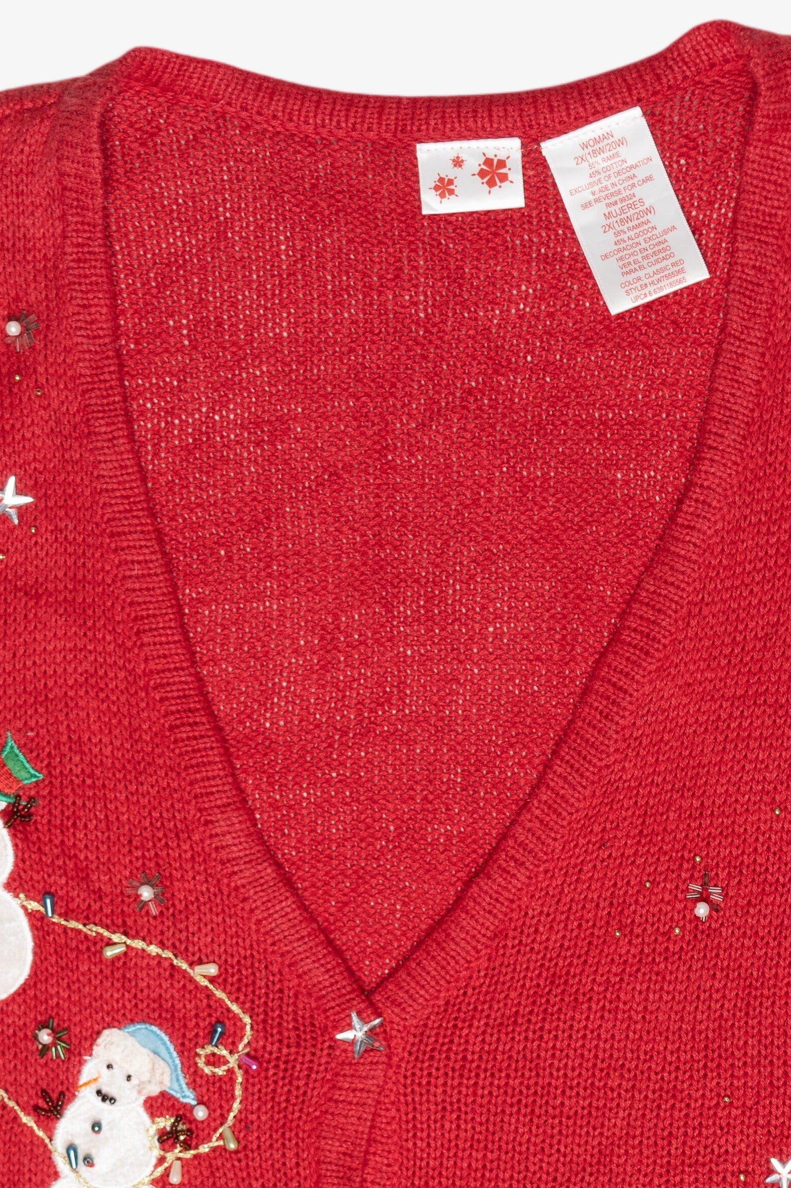 Snowmen String Lights Vintage Ugly Christmas Vest (2000s)