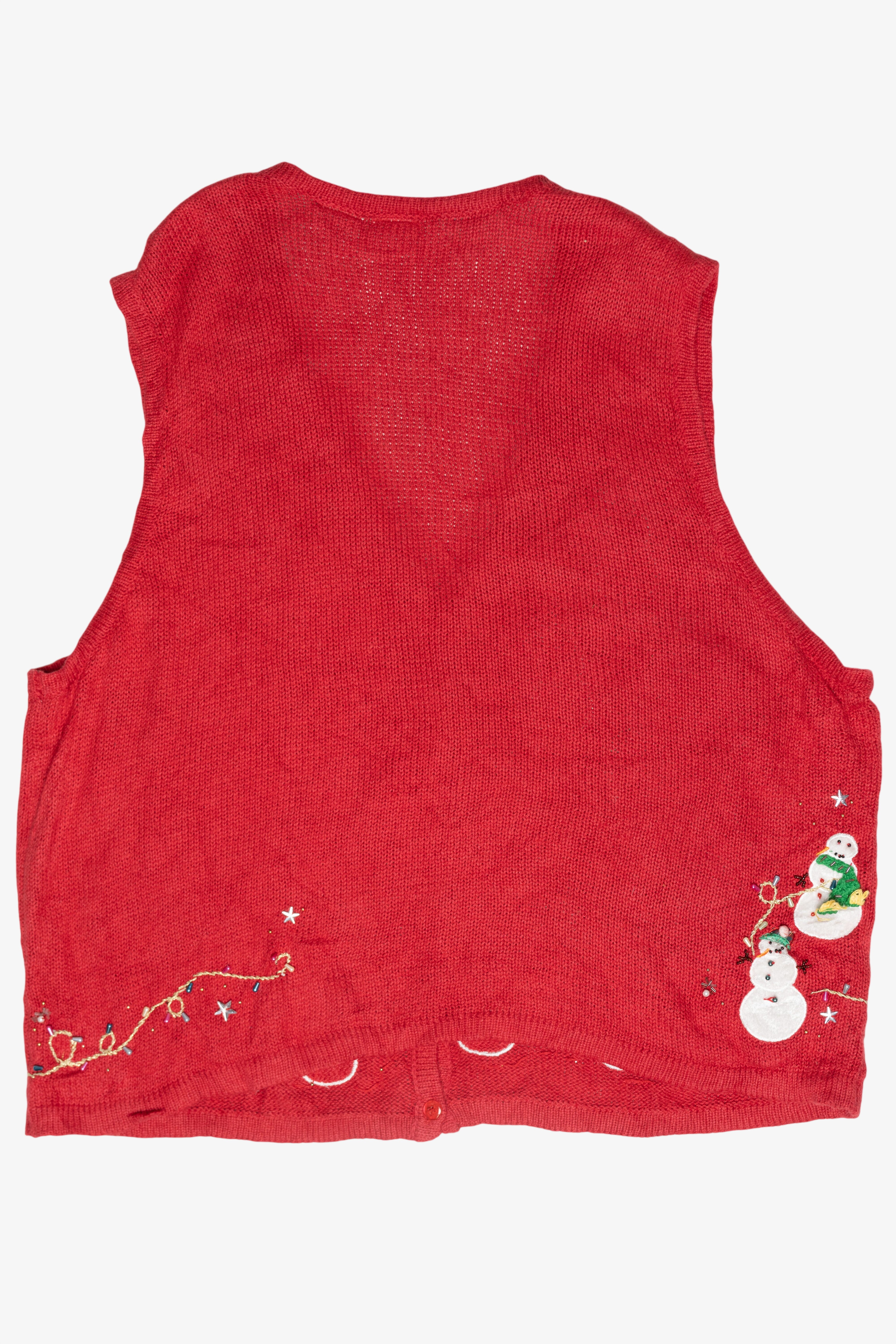 Snowmen String Lights Vintage Ugly Christmas Vest (2000s)