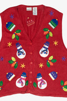Snowmen Hats Vintage Ugly Christmas Vest (1990s)
