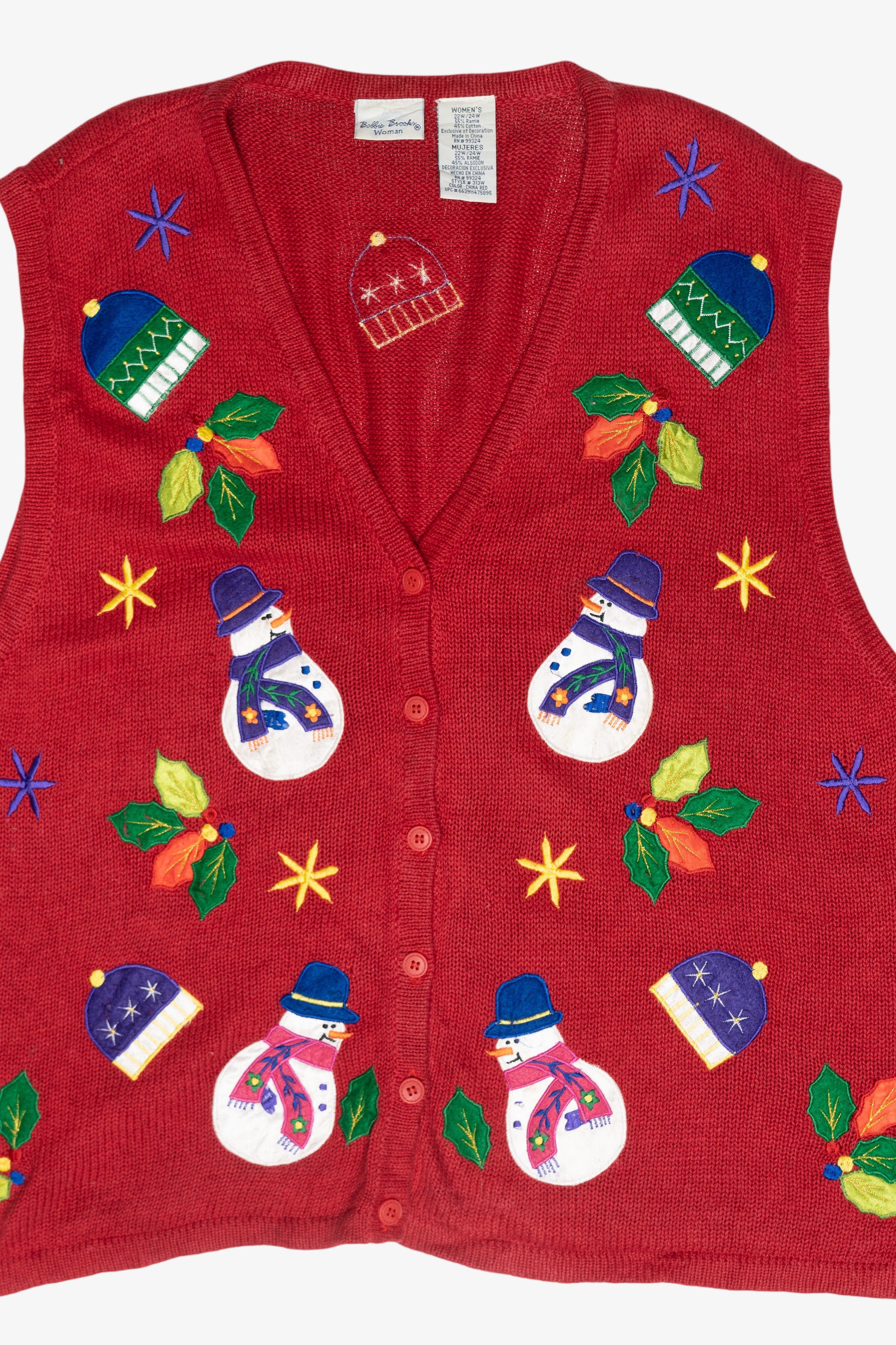 Snowmen Hats Vintage Ugly Christmas Vest (1990s)