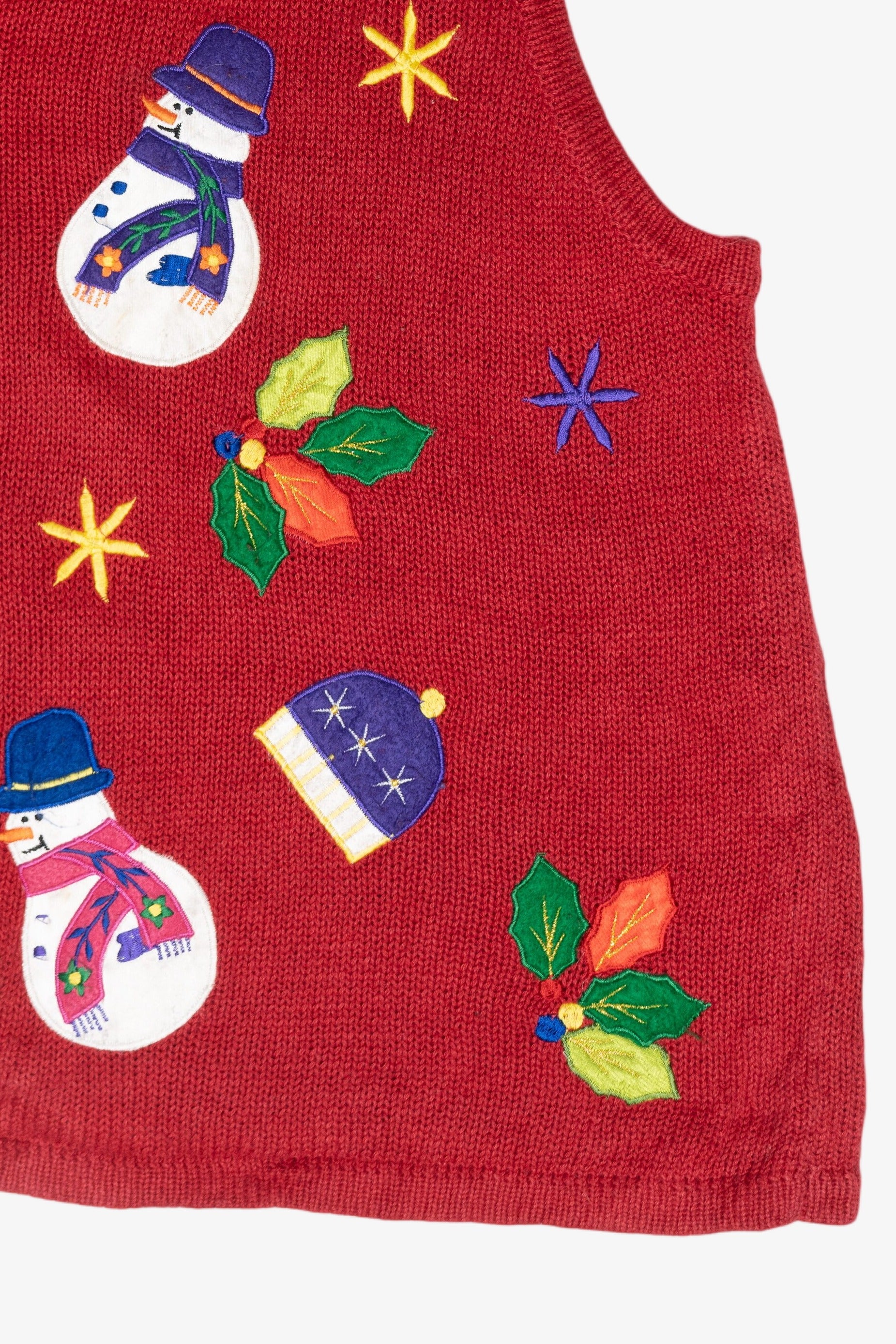 Snowmen Hats Vintage Ugly Christmas Vest (1990s)
