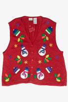 Snowmen Hats Vintage Ugly Christmas Vest (1990s)