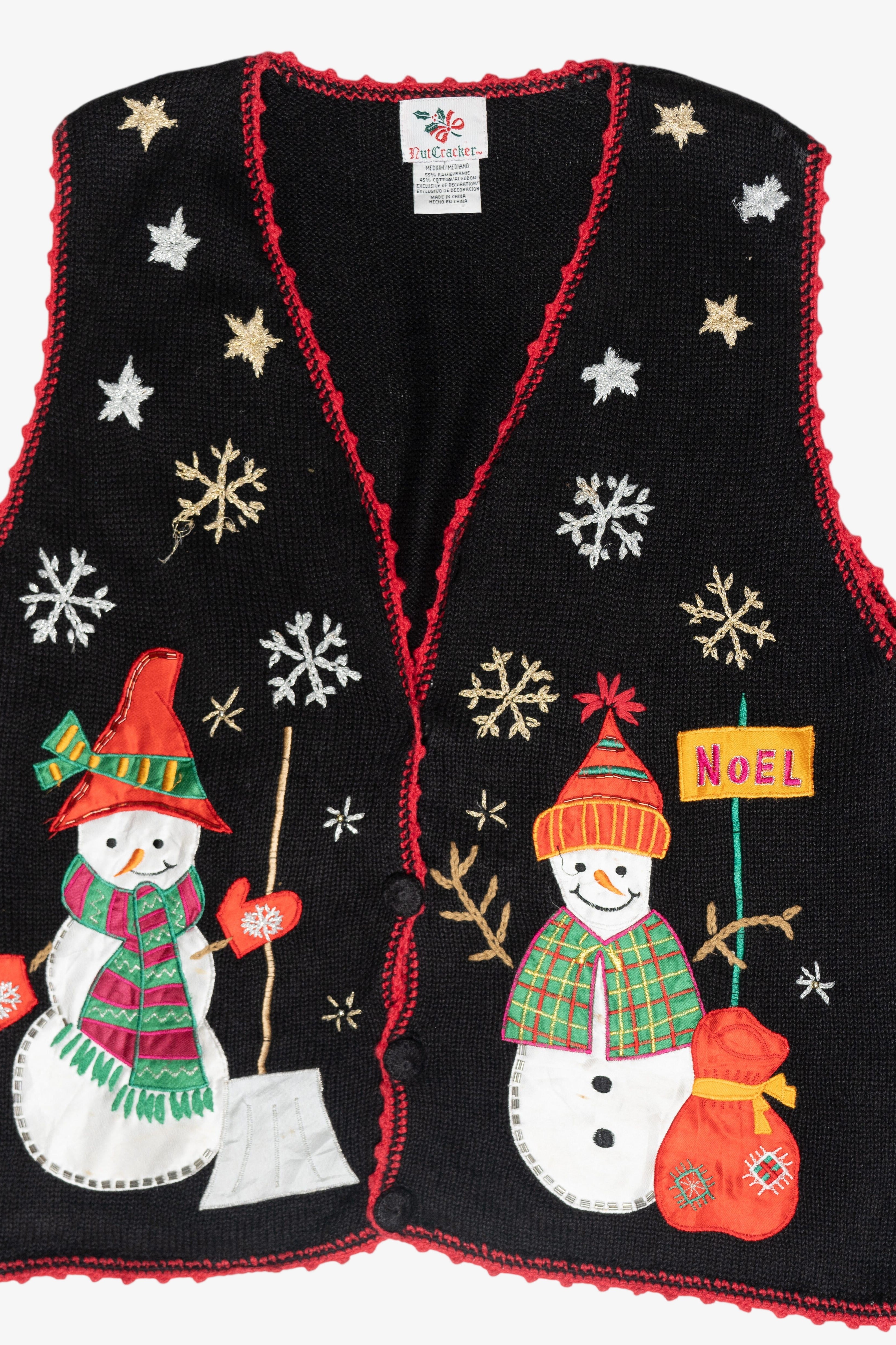 Noel Snowmen Vintage Ugly Christmas Vest (1990s)