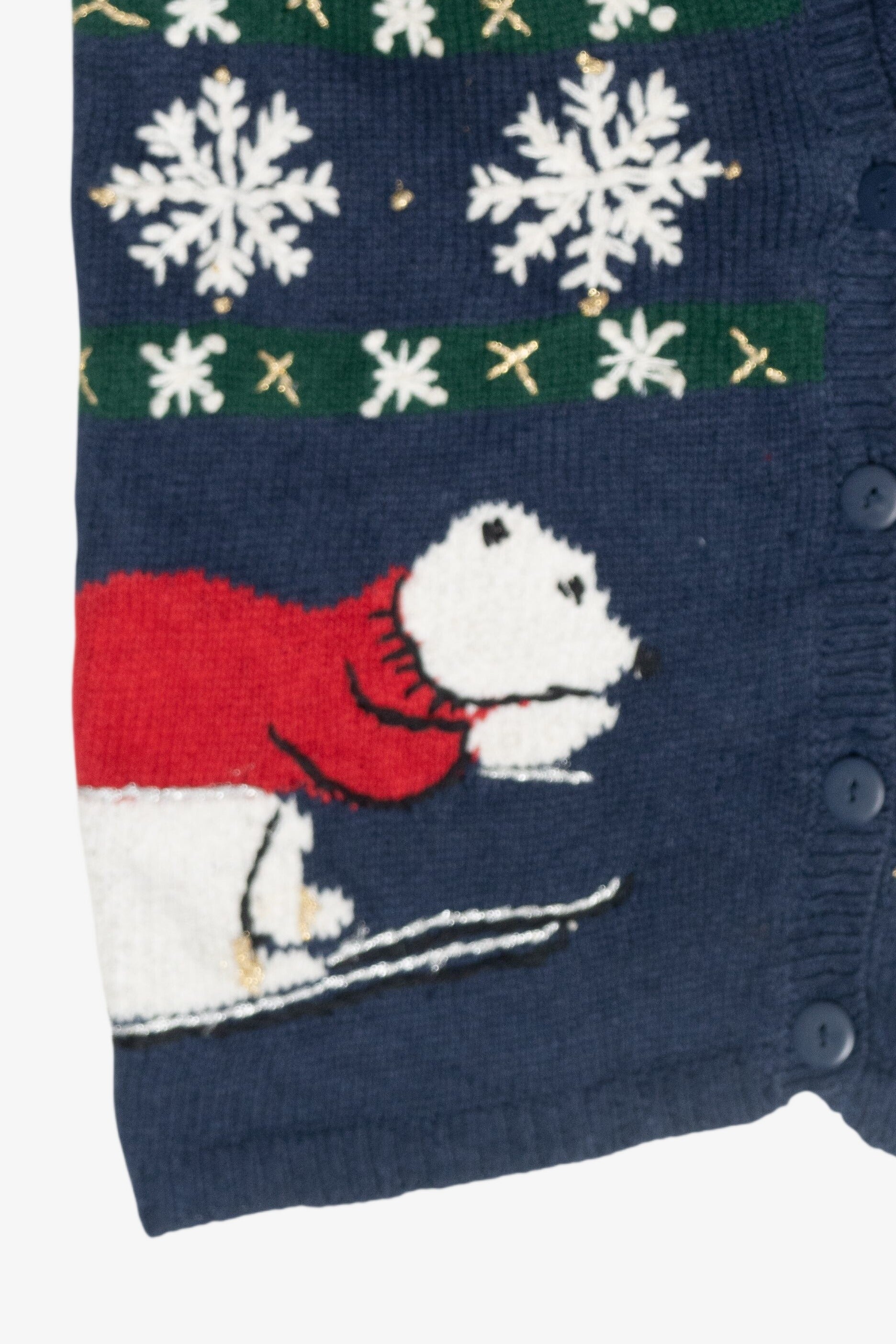 Skiing Polar Bears Vintage Ugly Christmas Vest (1990s)