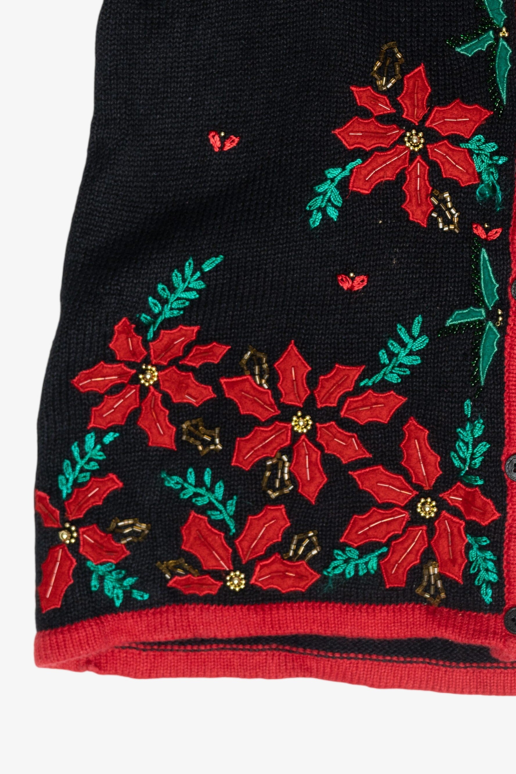 Holly Flower Vintage Ugly Christmas Vest (1980s)