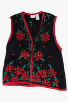 Holly Flower Vintage Ugly Christmas Vest (1980s)