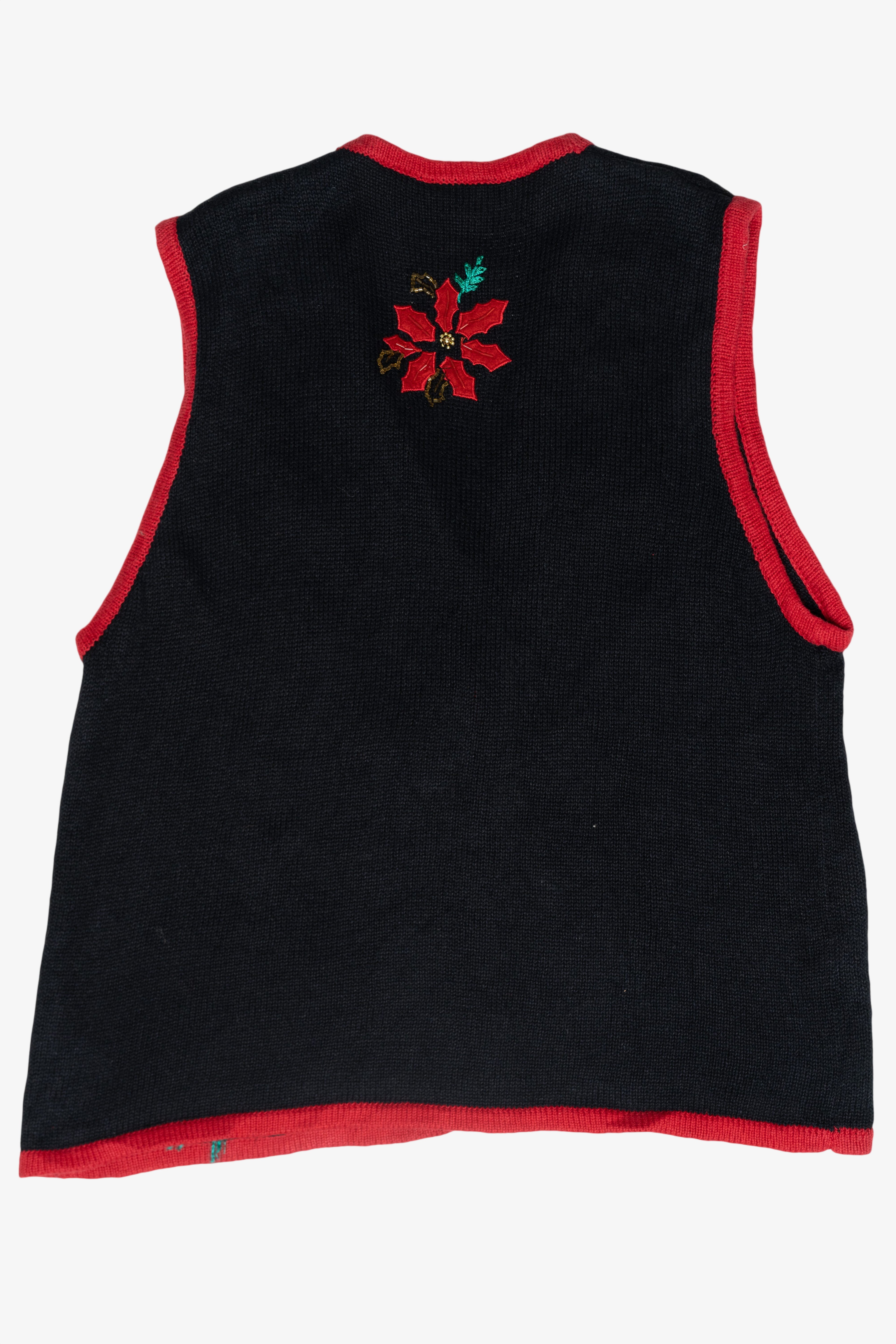 Holly Flower Vintage Ugly Christmas Vest (1980s)