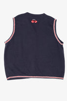 Vintage Navy Blue Northern Reflections Snowmen Ugly Christmas Vest (1990s)