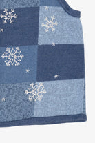 Vintage Blue Breckenridge Snowflakes Ugly Christmas Vest (2000s)