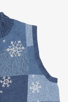 Vintage Blue Breckenridge Snowflakes Ugly Christmas Vest (2000s)