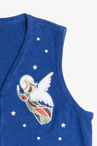 Vintage Blue Nativity Scene Ugly Christmas Sweater Vest (1990s)