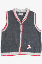 Vintage Ice Skating & Skiing Ugly Christmas Sweater Vest (2000s)