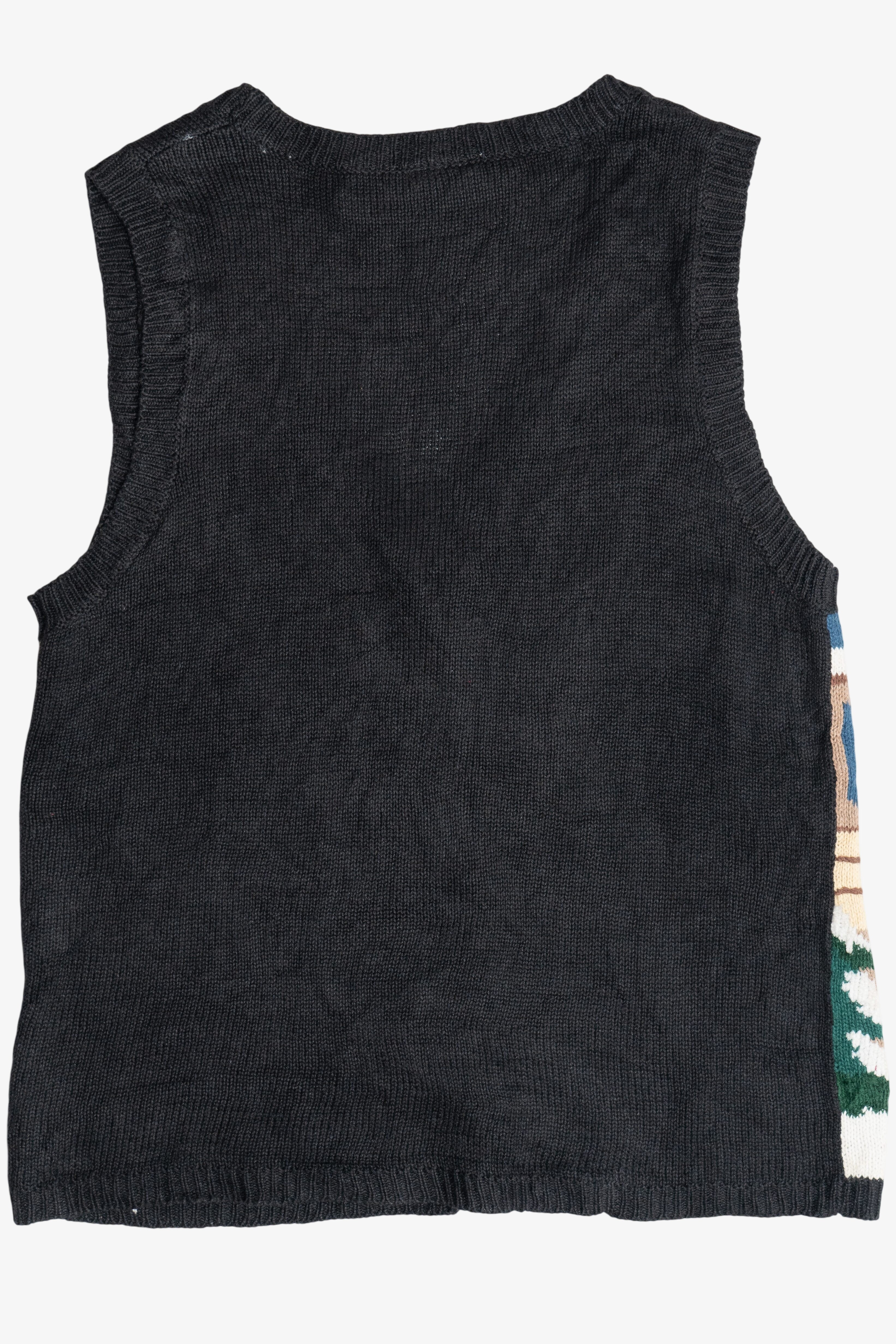 Vintage Scenic Holiday Town Ugly Christmas Sweater Vest (1990s)