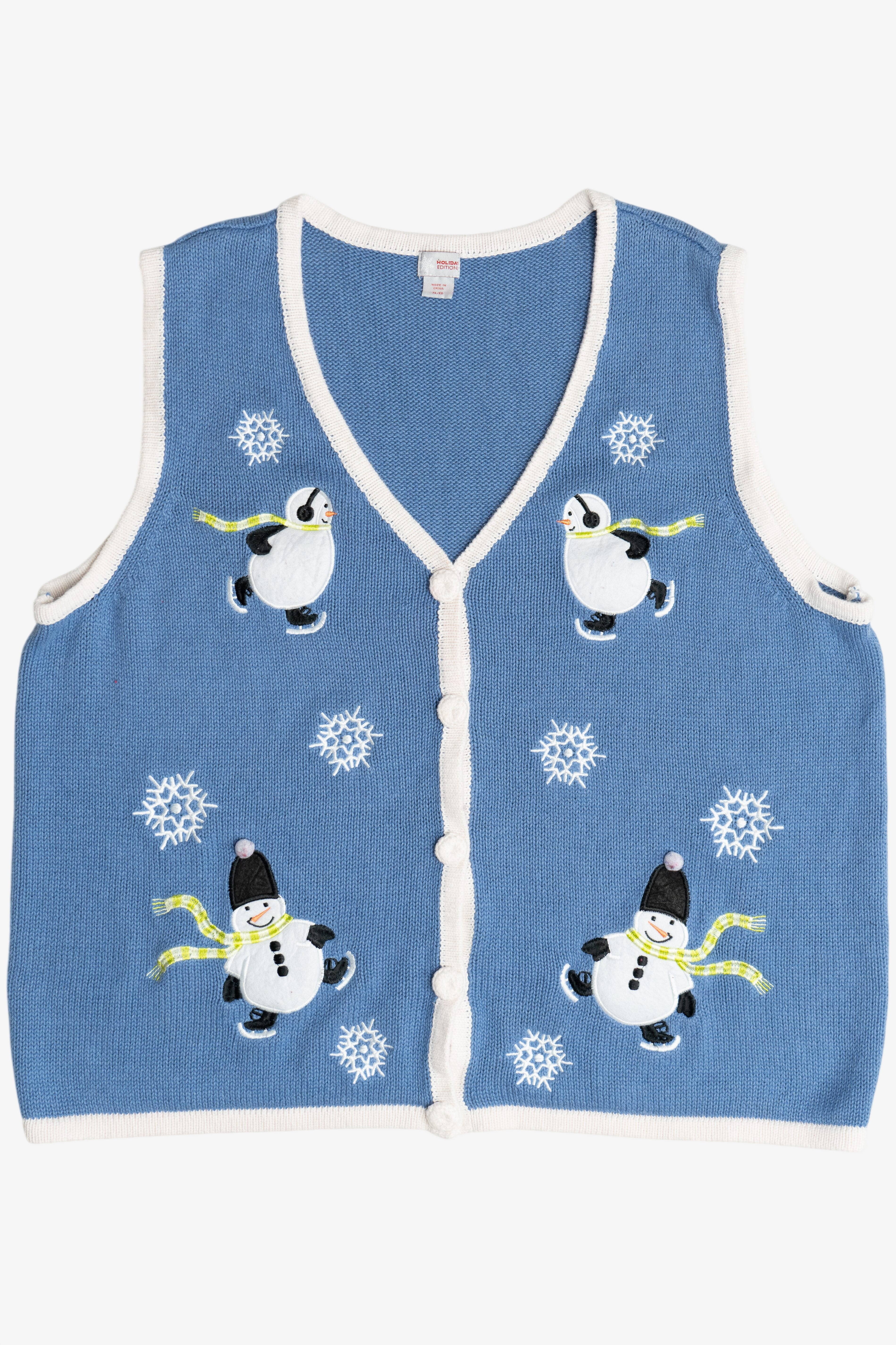 Vintage Holiday Editions Snowmen Ugly Christmas Sweater Vest (2000s)