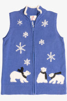 Vintage Polar Bears Quacker Factory Ugly Christmas Sweater Vest (2000s)