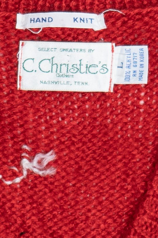 Vintage C. Christie's Hand Knit Ugly Christmas Sweater Vest (1980s)