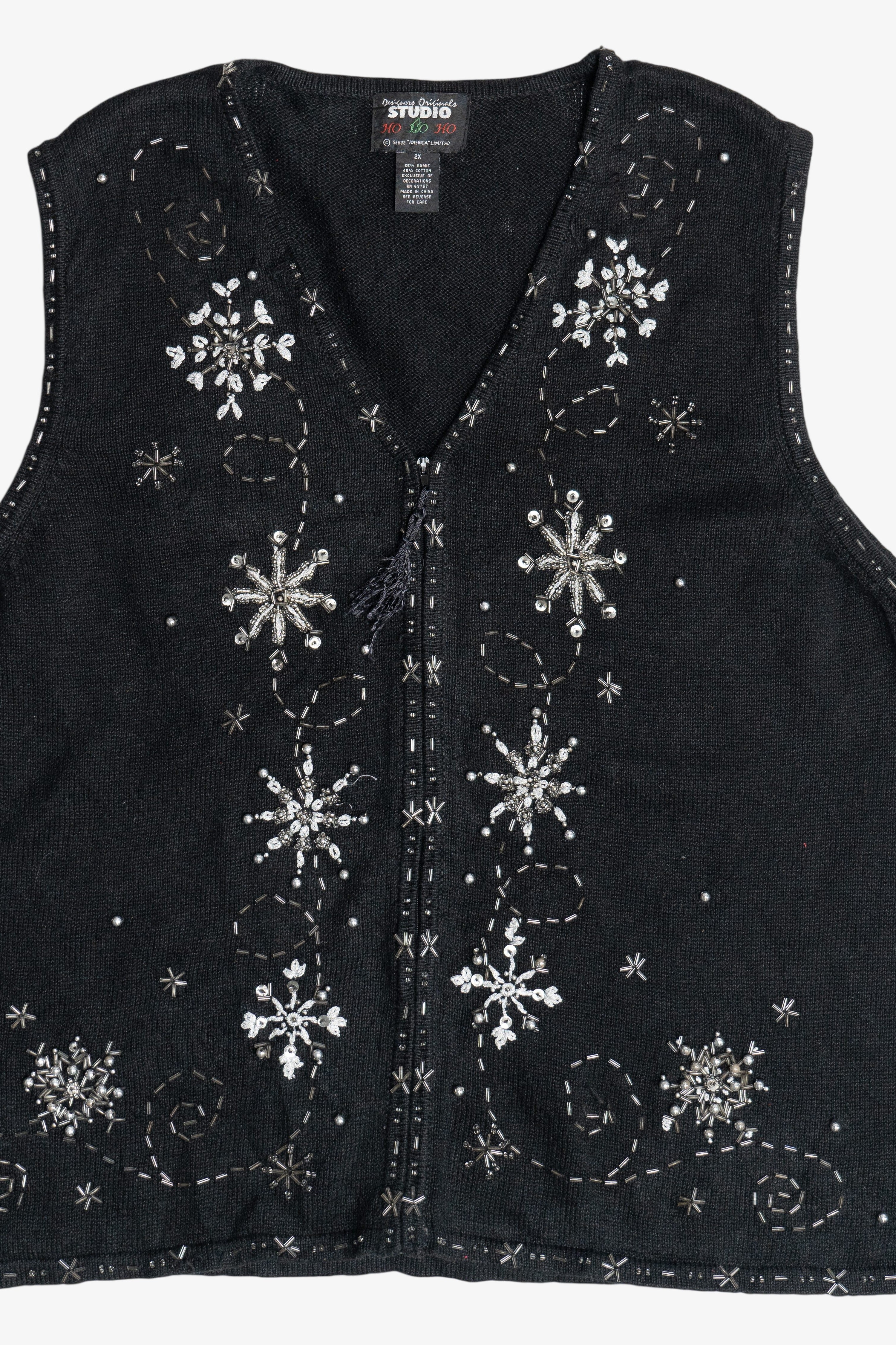 Vintage Snowflakes Ugly Christmas Sweater Vest (1990s)