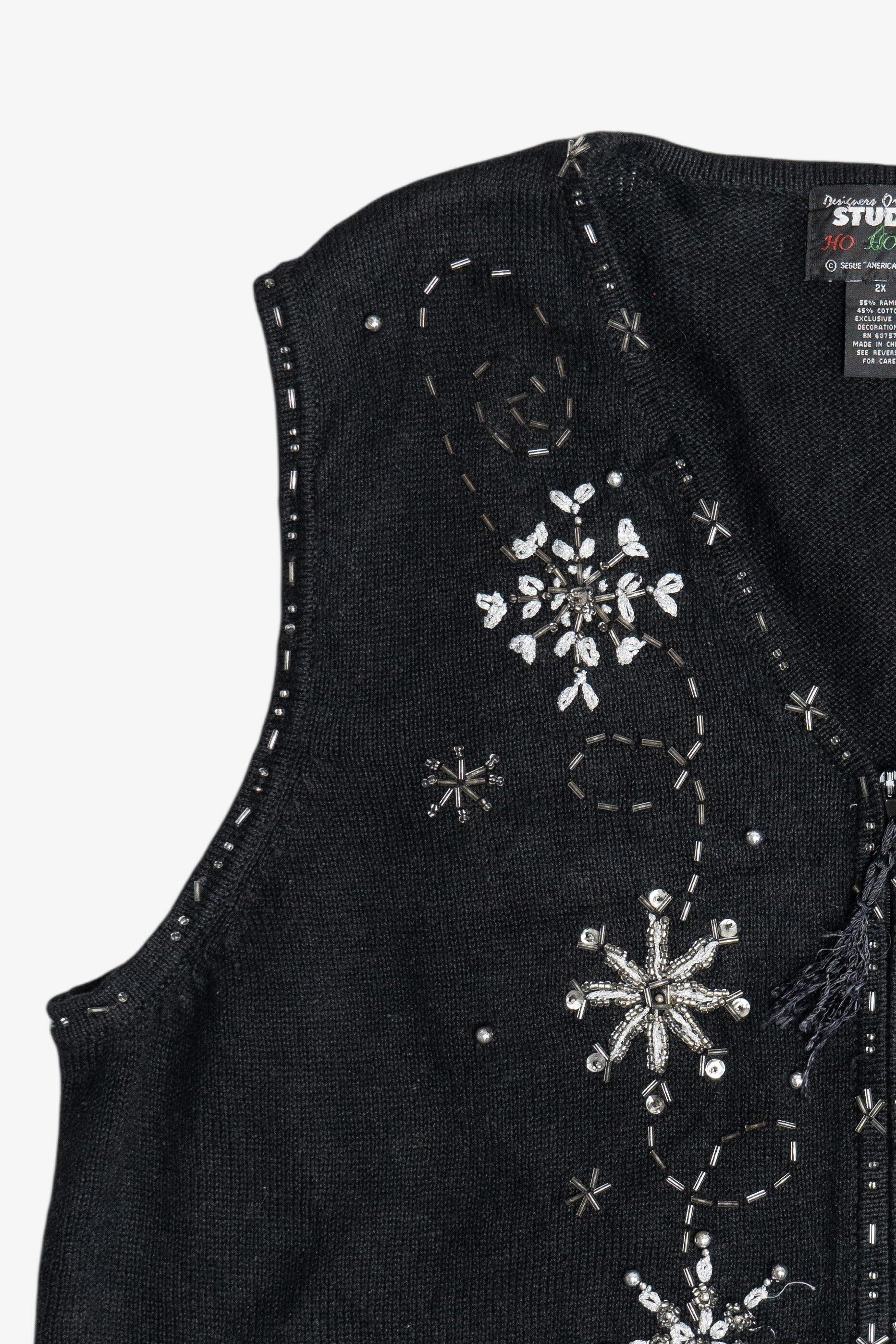 Vintage Snowflakes Ugly Christmas Sweater Vest (1990s)